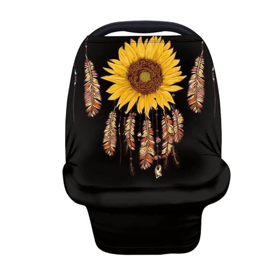 Forchrinse Sunflower Dream Catcher Print Baby Nursing Cover Breastfeeding Cover Soft Breathable Car Seat Cover Infant Carseat Canopy