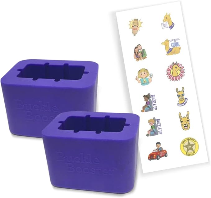 Silicone BPA-Free Buckle Booster for Rear Seat Belts - Uprights Your Second Row Receptacle for Easy Reach - No More Floppy Buckle (2)