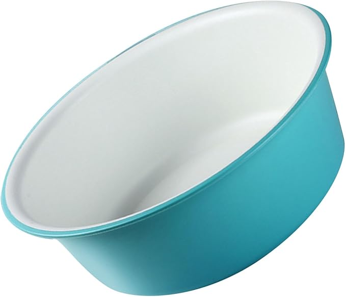 FTVOGUE Thickened Plastic Wash Basin Multipurpose Washtub for Face Clothes Feet with Rounded Bottom Color Clashing Design (26x9cm)