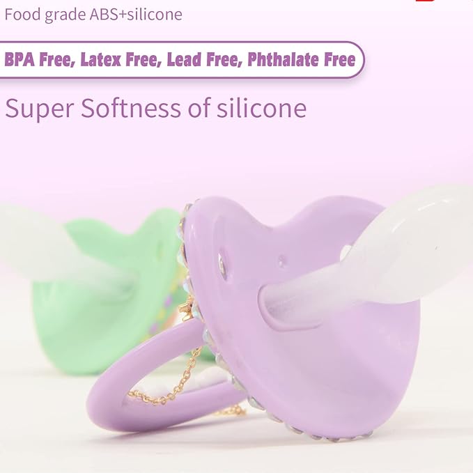 Adult Sized Pacifier Candy Cute Baby Pacifiers (Purple Stars)