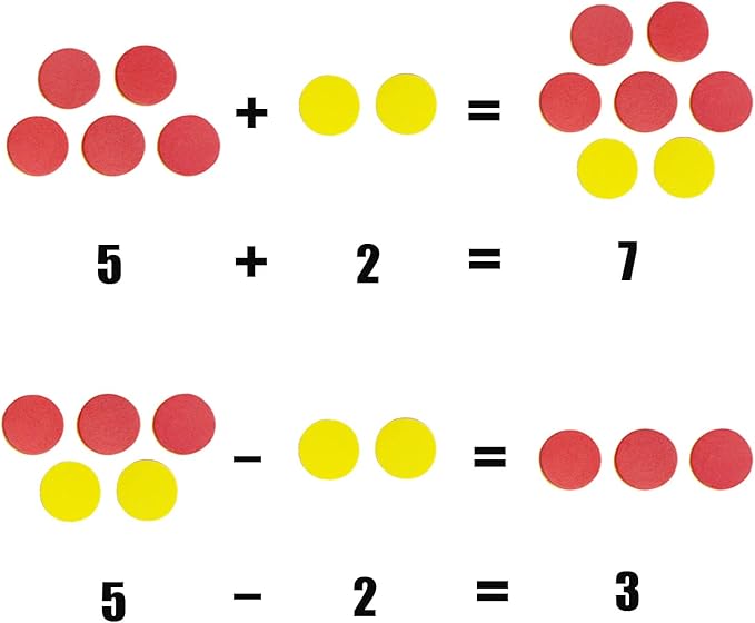 DNB 2-Color Foam Counters - 1 Inch Red-Yellow Double-Sided Math Counters, Early Learning Counting Chips, 400 Pieces