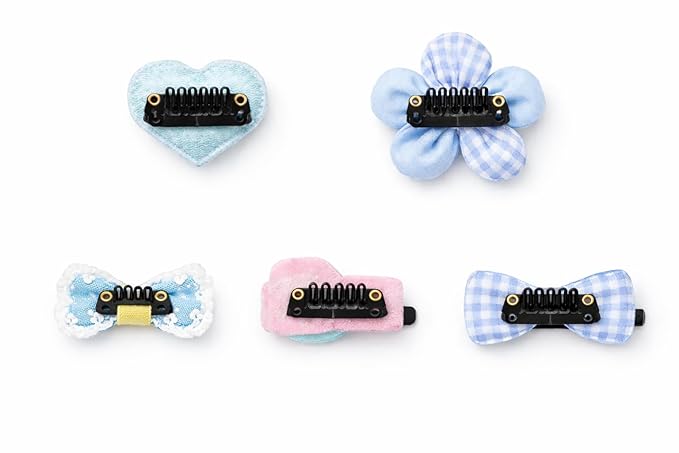 Baby Girl Hair Clips Non Slip for Thin to Thick Hair - No Damage Soft Barrettes for Newborn Infant Toddler - Cute Cartoon Hair Accessories Set (Blue)