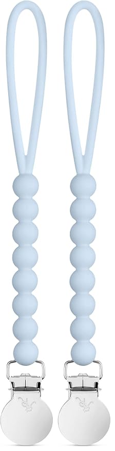 Ryan & Rose Cutie Clip Judy - Pacifier Clip Holder Silicone (Judy, Blue) (Pack of 2)