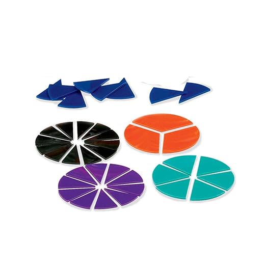 hand2mind Plastic Rainbow Fraction Circles, Fraction Manipulatives, Unit Fraction, Rainbow Circle Math Manipulatives, Fraction Games, Montessori Math, Homeschool Supplies (Set of 51)
