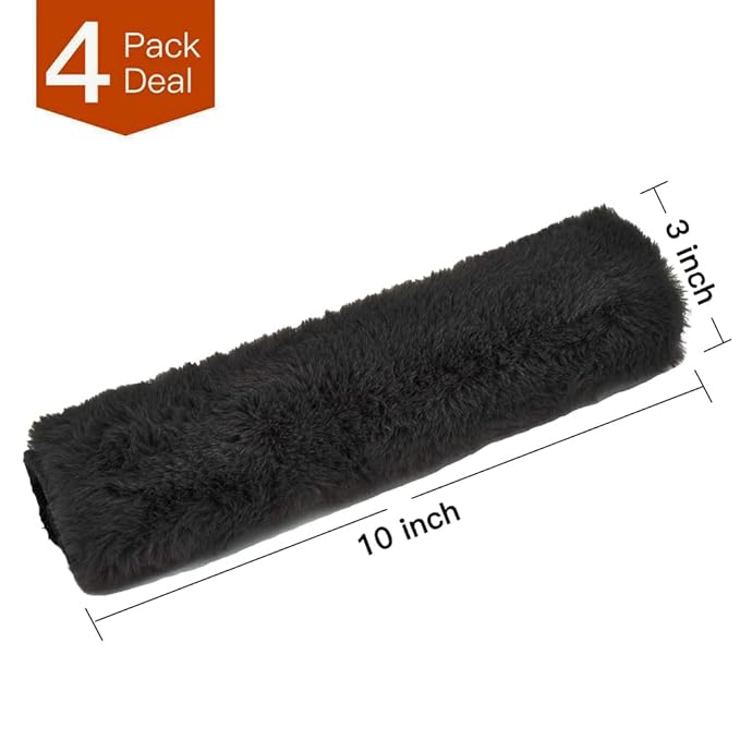 4Pack Seatbelt Covers for Kids,Seat Belt Cushion Cover,Infant Baby Car Seat Neck Shoulder Strap Pads,Soft Newborn Carseat Stroller Straps Covers Accessories(Black)