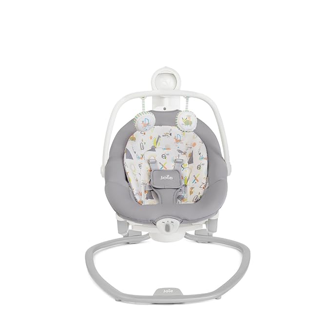 Joie Miso 2-in-1 Baby Swing & Rocker– Dual Motion Swing & Portable Rocker with 6 Speed Settings, Soothing Vibration, and 3 Recline Positions – Softglow Dimmable Light (Nature's Alphabet)