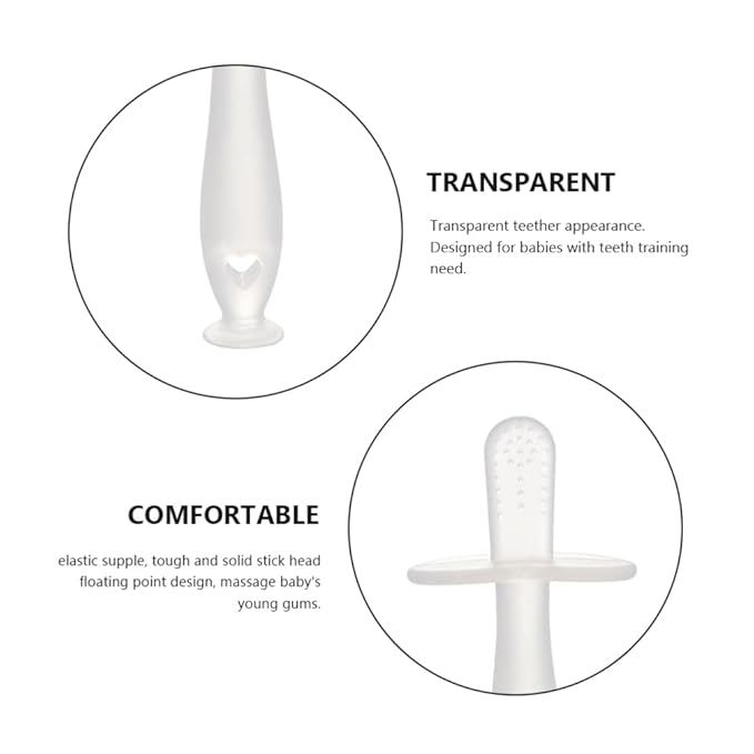 EXCEART 5Pcs Silicone Baby Teething Stick Clear Toddler Teethers Baby Chew Stick for Newborn Baby Healthy Molar Growth Toys