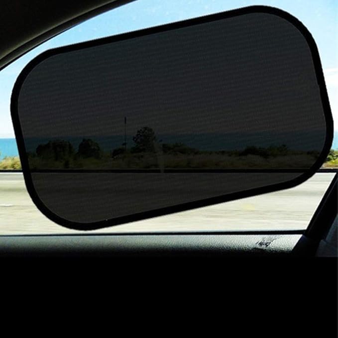 Wakauto 4pcs Car Window Sunshade Static Cling Shade for Back Seat Uv Protection and Sun Compatible Vehicles Black