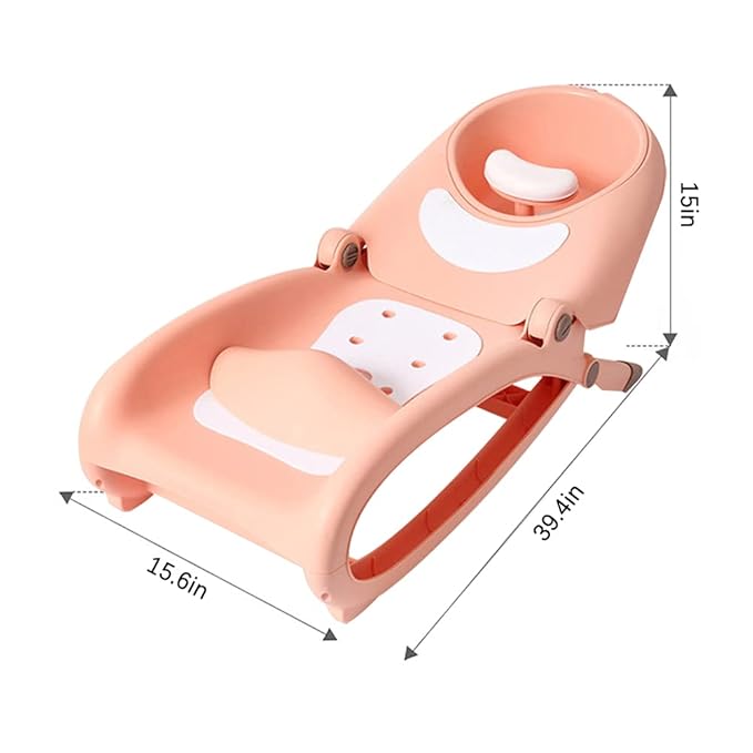 WAYUTO Foldable Baby Shampoo Chair with Shampoo Basin and Head Cushion Waterproof Kids Wash Hair Chair Comfortable Toddler Shampoo Chair Bather Girls Non Slip Kids Hair Washing Bath Seat(Pink)