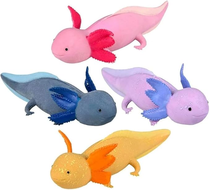 Growing Axolotl Water Toy, Grows from 6 to 12 Inches - Individual Blister Card, 4 Assorted Colors, Bath Science Fun (Purple)