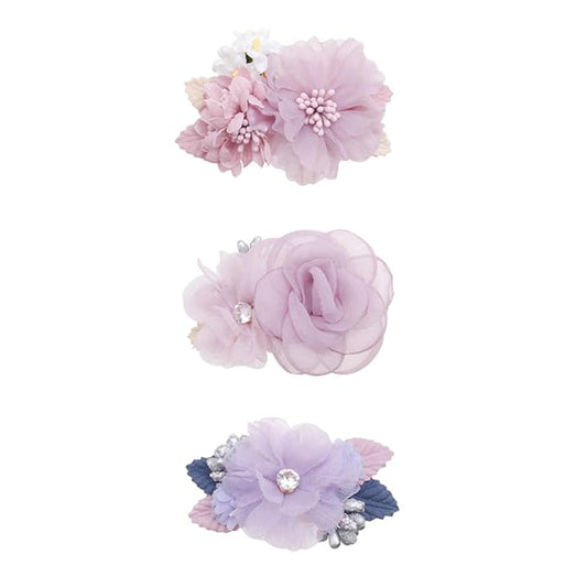 Flower Hair Clips Set-Cherrboll 3pcs Floral Hair Bow Accessories for Baby Girl Toddles Teen Gifts