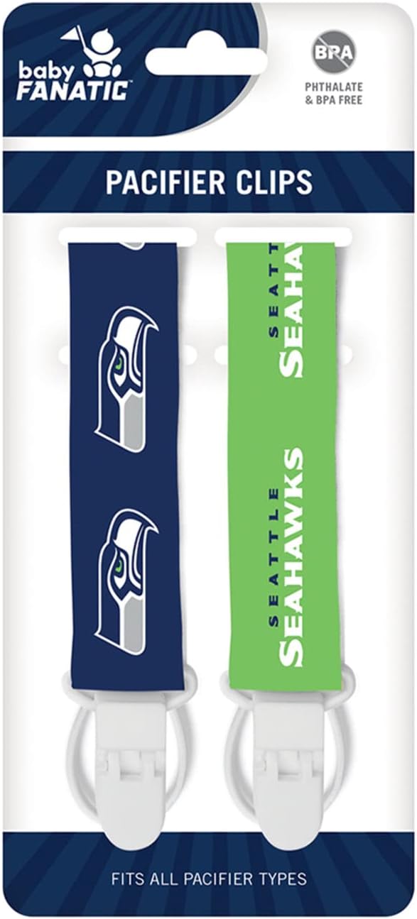 Masterpieces NFL Unisex-Baby 2-Pack Pacifier Clips