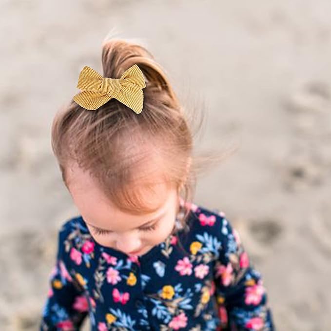 BQUBO Baby Girl Headbands with Bows Nylon Hairbands Handmade Hair Accessories for Newborn Infant Toddlers 10 Pack