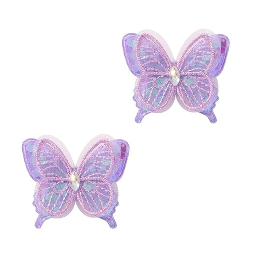 Hair Clips Butterfly Hair Clip Glitter Butterfly Hair Clips Kids Clips for Birthday Christmas Children's Day Gift (purple)