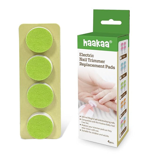 haakaa Electric Nail Trimmer Replacement Pads Baby Nail Trimmer Heads Compatible with All haakaa Nail Trimmers, Suitable for 6-12months, Green