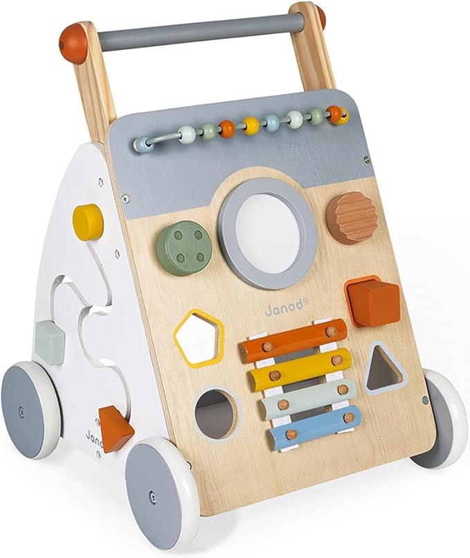 Janod Sweet Cocoon Wooden Multi-Activity Baby Walker - Ages 12 Months+ - J04410