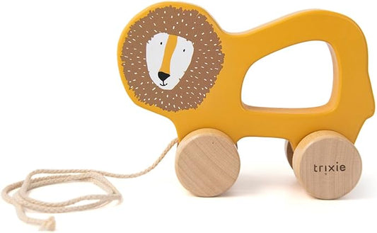 Trixie Mr. Lion Pull Along Toy - FSC-Certified Wood - 12m+, Yellow