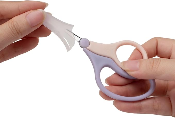 2Pcs Toddler Safety Scissor, Baby Fingernail Clippers Colorful, Cute Baby Safety Scissors, Easy Grip Nail Scissors