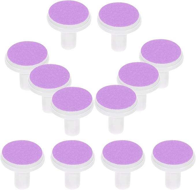 Beaupretty 12 Pcs Nail File Pads Nail Trimmers Replacement Pad Grinding Heads Polish Disc for Electric Nail Trimmer Clippers Purple
