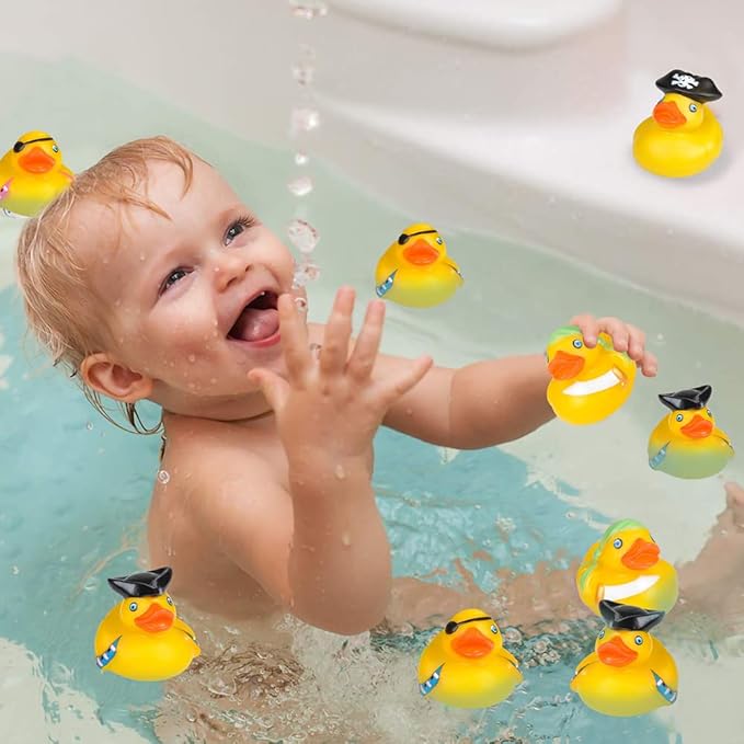 ArtCreativity 12 Pcs Pirate Rubber Ducks - 2 Inch Pirate Ducks for Jeeps, Pirate Party Favors & Decorations, Cute Rubber Ducks Pirate Toys for Bath, Pool, Carnival & Pirate-Themed Parties