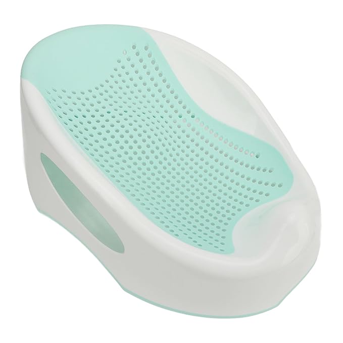 Baby Bathtub, Slipless Bath Tub Comfortable, Soft Silicone Lying Support Bracket Bath Tub for 0-6 Months, Baby Bath Support Easy to Store for Newborn Infant (Green)