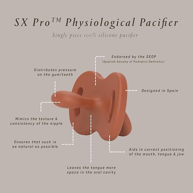 Color Essence SX PRO Silicone Baby Pacifier 1Pk, Made with 100% Soft Silicone, Baby Essentials Perfect for Breastfeeding Babies, Designed in Spain, 0-6 Mths, Jungle Green