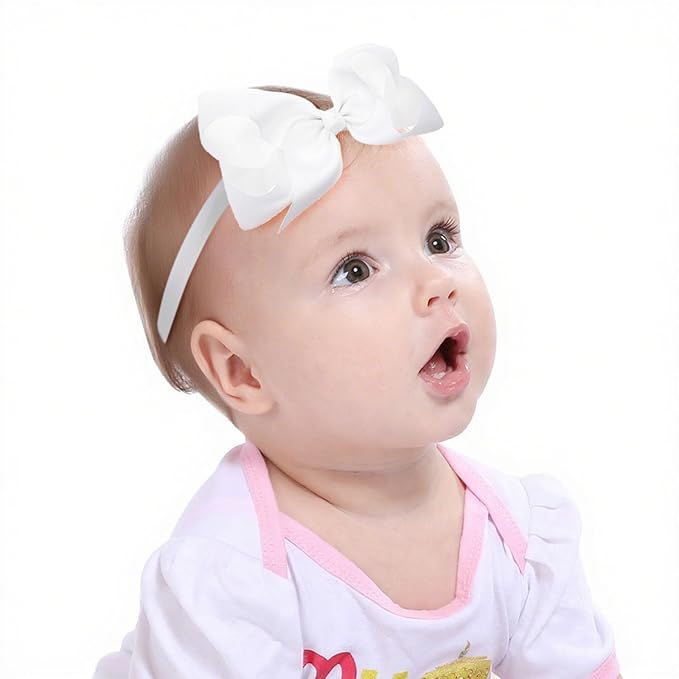2Pcs Baby Girl Infant Large Hair Bow Headband Toddler Hair Band Accessories