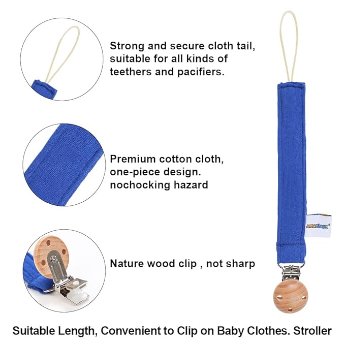 Baby Food Grade Silicone Tractor Car Teether Toy with Pacifier Clip Holder,Teething Pain Relief Toys Gift Set for 3 Months+ Boys and Girls,Freezer Safe,BPA Free (Blue)