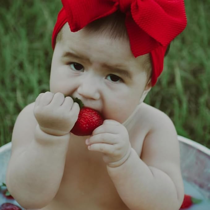 Baby Nylon Headbands Valentine's Day Baby Bows Stretchy Red Headbands for Newborns Infant Cute Hair Accessories (Y15, FZ)