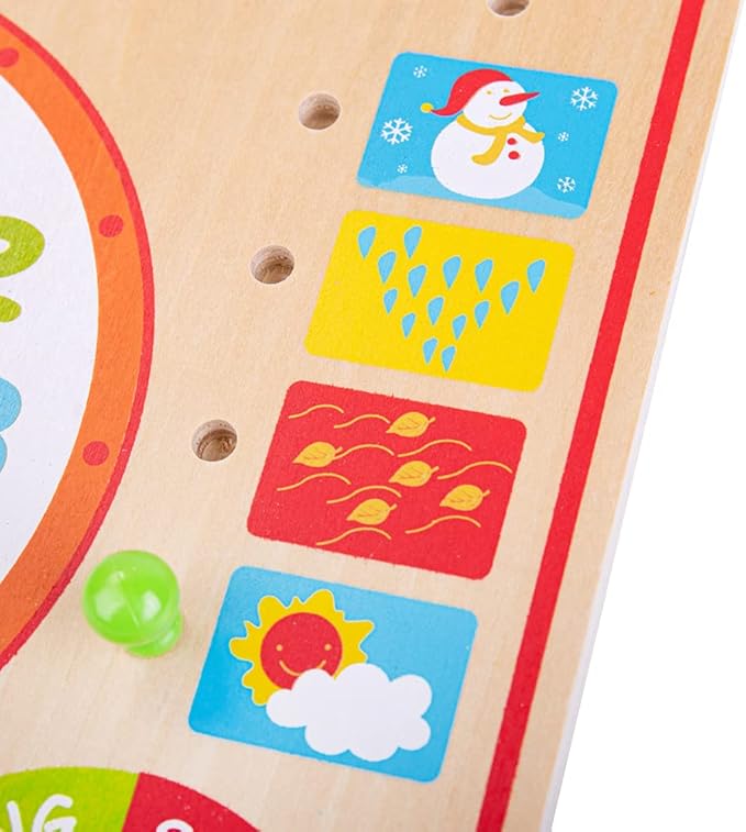 Bigjigs Toys Educational Wooden Calendar and Clock