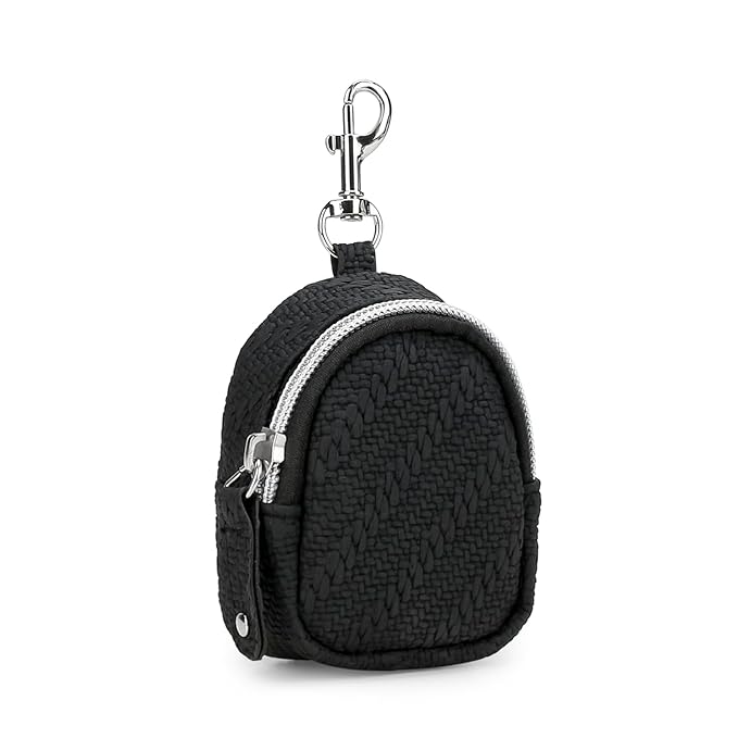 MOMIGO Pacifier Case Bag - Pacifier Holder with Clip for Diaper Bag Stroller Purse Charm, Holds 2 Pacifiers Outdoor Travel (Black)