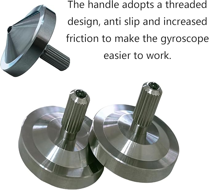 Stainless Steel Spinning Gyro, 5-11 Minutes, Dual Ball Bearings,Long-Lasting Spin for Adults to Relieve Stress, CNC Machined, Great Time Killer,Stress-Relief Toy. (Single Head Rotation)