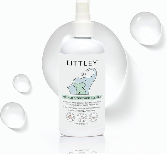 Littley Pacifier & Teether Cleaner | Alcohol‑Free HOCl Spray for Baby Pacifiers, Teethers, Bottles & High‑Touch Toys | Fragrance‑Free | Portable Travel Size |  8 oz