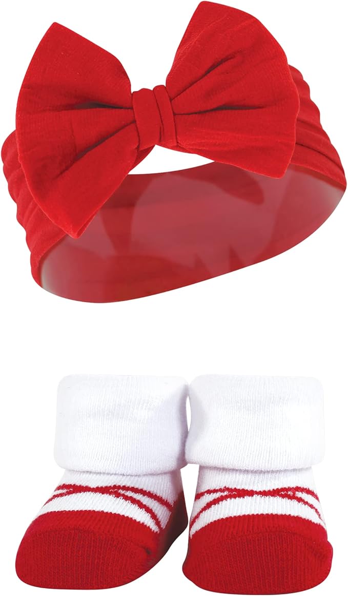 Hudson Baby Girl's Headband and Socks Giftset