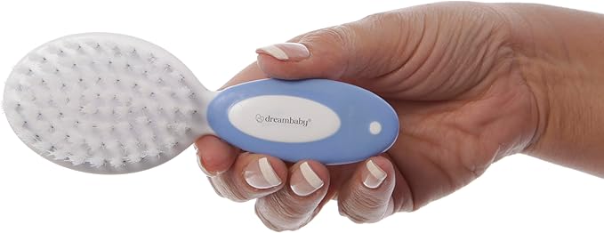 Dreambaby Deluxe Super Soft Bristles Brush and Comb Set - with Easy-Grip Toddler Size Handle - Blue - Model L327