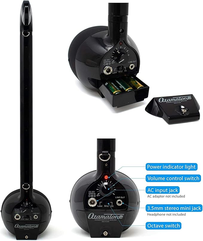 Otamatone Black + Blue Electronic Musical Instrument Portable Synthesizer Collector's Set Deluxe + Regular 2 Pc Set
