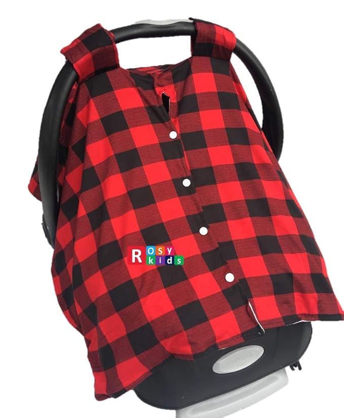 Rosy Kids Infant Carseat Reversible Canopy Cover 1pc Wind Proof Baby Car Seat Cover, Sunshade Cover, Fits Any Model, Color05AT01