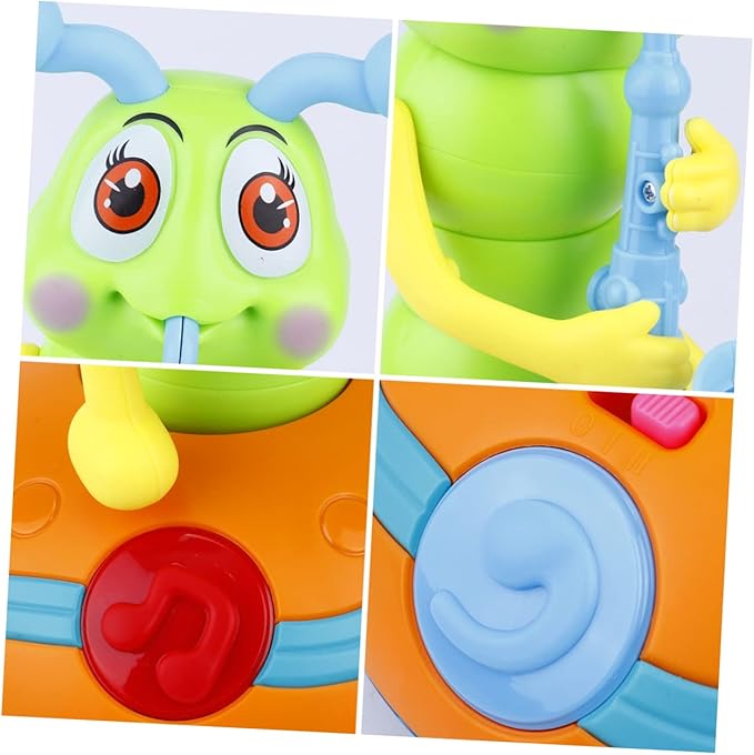 Toddmomy Electric Musical Caterpillar Toy for Boy Girl Sensory Dancing Saxophone Caterpillar Interactive Music Play Fun for Boy Girl and Toddlers No Batteries Required