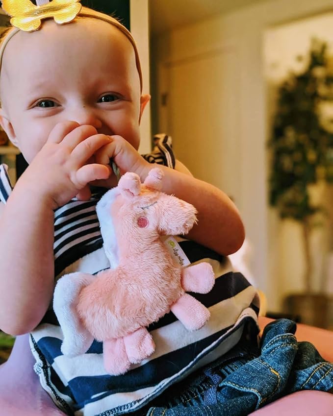Itzy Ritzy Pacifier & Lovey Set with Detachable Plush Moon & Unicorn and Coordinating Toast & Pink Silicone Pacifiers, 0 Months & Up