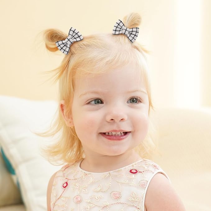 choicbaby 20pcs Baby Girl Hair Bow Clips 2" Fully Lined Non Slip Hair Bows Barrettes Handmade Toddler Floral Hair Accessories for Baby Girl Toddler Kids Fine Hair (Style-A)
