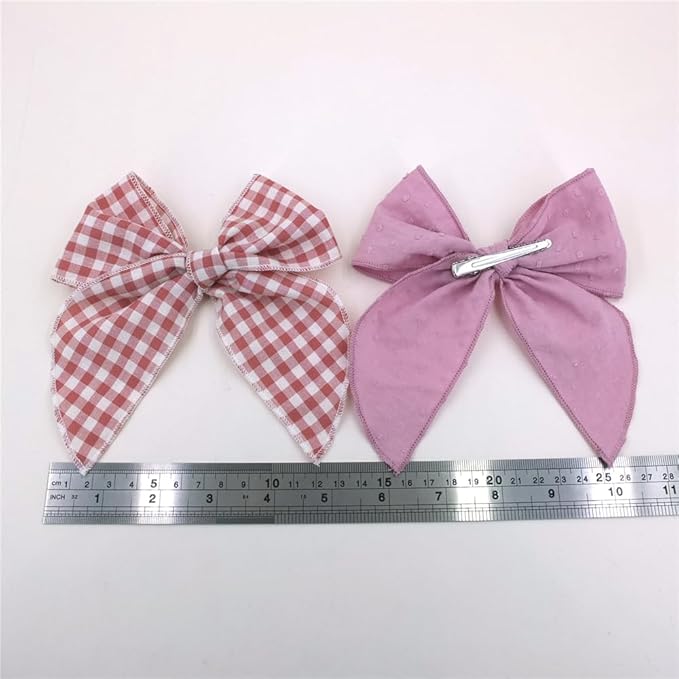 Pack of 4 Gorgeous Fable Bow Hair Clips for Girls Women Linen Hair Bow Alligator Clips Toddler Baby Mom Young Girl Hair Accessories (Blush/Mauve)