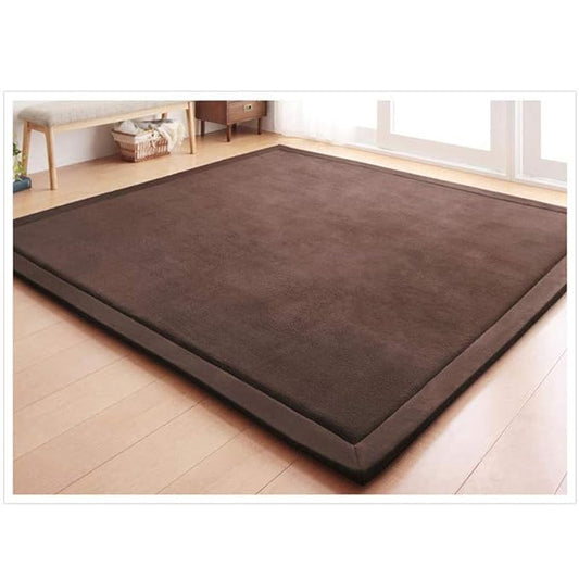 Loartee Nursery Rug Coral Velvet Crawling Rugs Mat Area Rugs Play Crawling Mat(5'11"x6'7", Coffee) for Toddler Children Play Mat Yoga Mat Exercise Pads Carpet