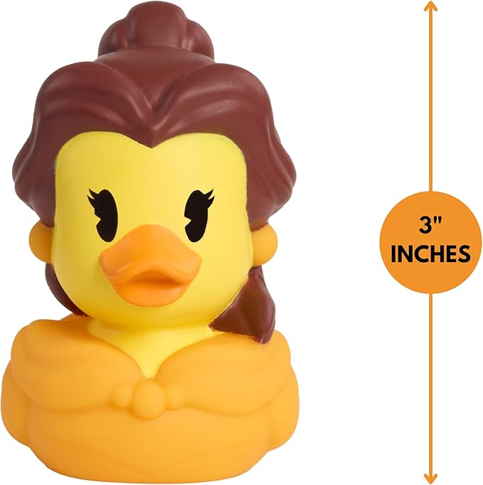 Just Play Character Rubber Ducks - Belle, Bath Toy 3 inch