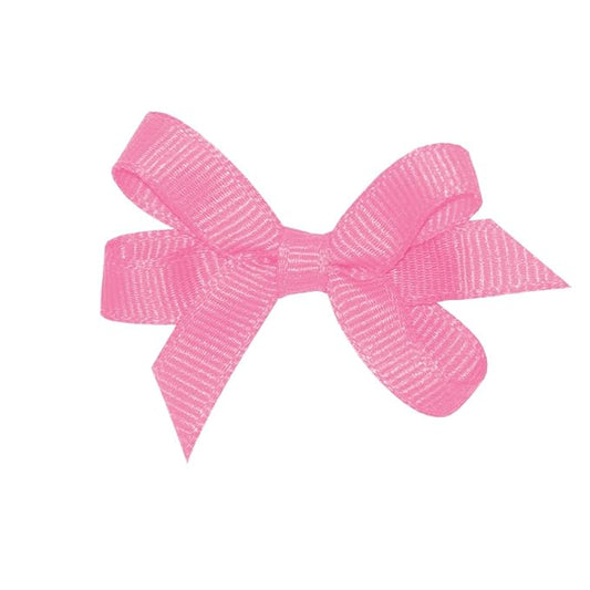 Wee Ones Girls' Classic Grosgrain Hair Bows with Plain Wrap Center, No-Slip Hair Clip, Handmade, Hot Pink, Baby