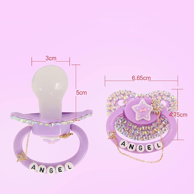 Adult Sized Pacifier Candy Cute Baby Pacifiers (Purple Stars)