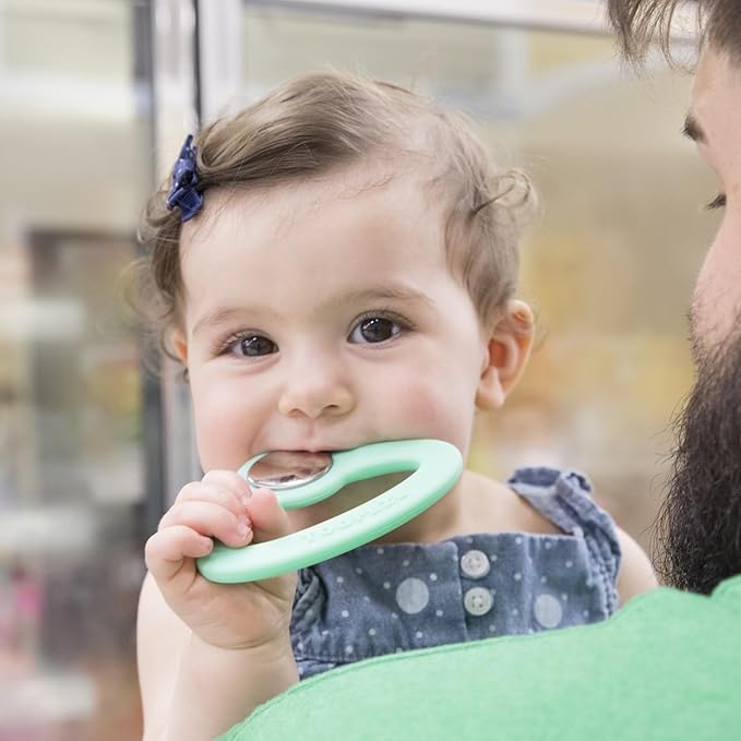 Ice Cold Baby Teether Toy Fast Pain Relief All Natural Silicone and Stainless Steel Ages 3 Mos+ (Mint Green)