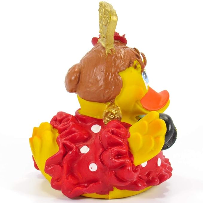Flemeca Spanish Dancer Rubber Duck Bath Toy | All Natural, Organic, Eco Friendly, Squeaker | Imported from Barcelona, Spain