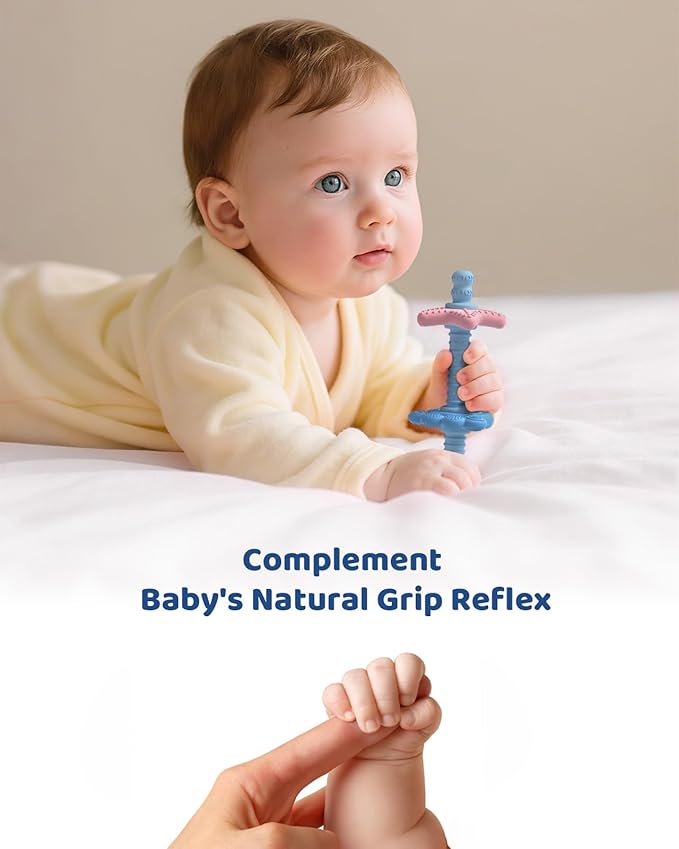 Baby Teething Toys for 3–12 Months, Food-Grade Silicone Hollow Tube Teether Stick, BPA-Free & Multi-Textured, Gum Massage, Sensory Development & Teething Relief, SeaBite