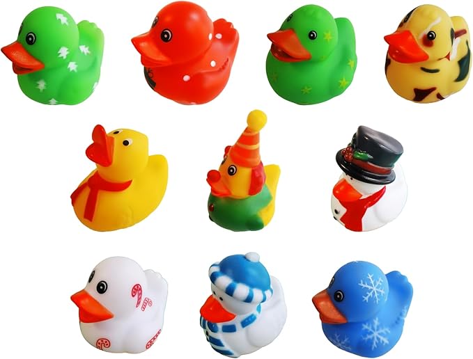 10pcs Rubber Ducks,Bathtub Toys,Multiple Design & Colors,Ideal for Bath Play,Party Gifts & Small Prizes