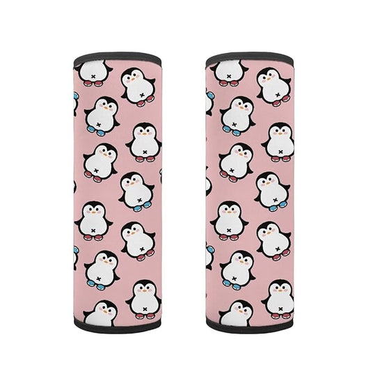 Biyejit Cute Penguins Car Seat Straps Shoulder Pads for Baby Kids, 2 Pack Boys Girls Super Soft Seat Belt Covers for All Car Seats/Pushchair/Stroller
